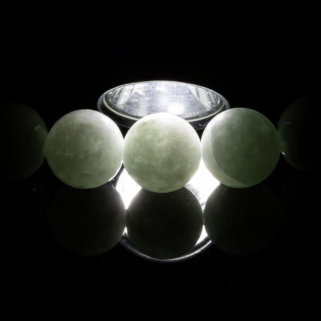 16cm Itoigawa Natural Jadeite Pale Japanese National Jomon Power Stone Jadeite Workshop Special Paulownia Wood Quality Certificate ABR0897 (8mm beads,