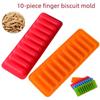 10-Slot Silicone Cake Mold for Fingers, Muffins, Biscuits, and Ice Trays
