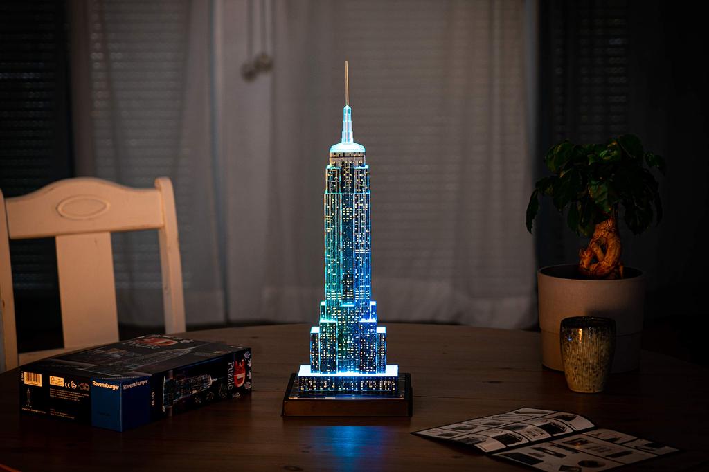 Ravensburger 3D Puzzle Empire State Building Night 216 Finished 49cm 12566 Ages 3D Gift Edition, Pieces, Size Tall, 1, 10+ [Puzzle, Puzzle,