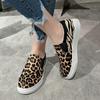 Обувь для женщин 2024 года, женская вулканизированная обувь с леопардовым принтом, осенняя обувь для прогулок на открытом воздухе, женские удобные кроссовки без застежек