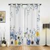 Spring Wildflower Tulip Flowers Leaves Window Curtains for Living Room Luxury Bedroom Curtain Kitchen Blinds Drapes Curtains