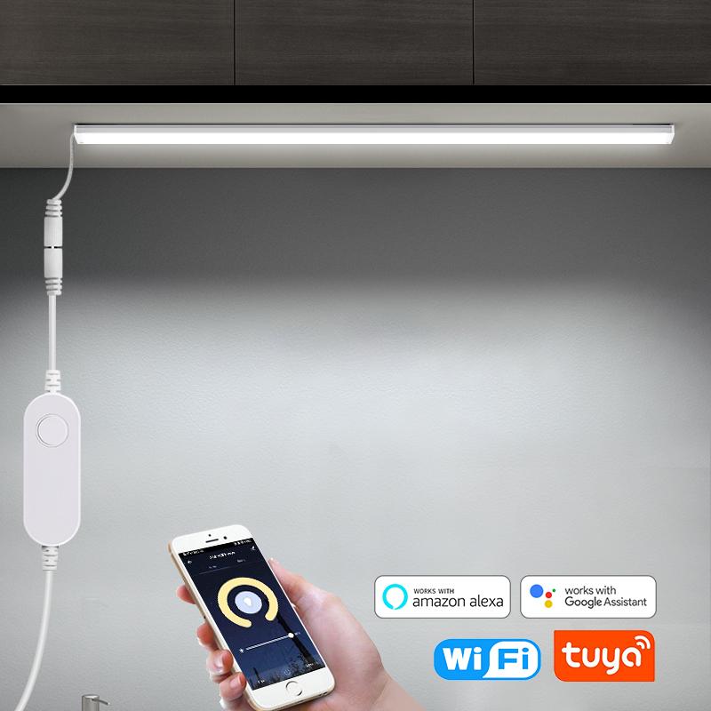 Умные светодиодные светильники для шкафа Tuya, 30/40/50 см, 12 В, Wi-Fi, настенный светильник для кухни, трубка, освещение для спальни, кухонного шкафа, работа с Alexa и Google Home с вилкой европейского стандарта
