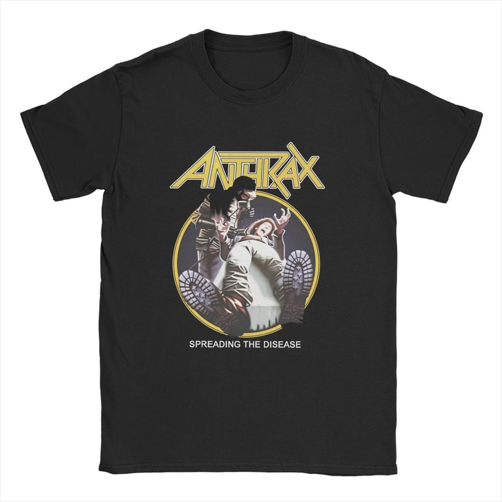 Anthrax Among The Living Mens T Shirt  Vintage Tee Shirt Short Sleeve Crew Neck TShirt Pure Cotton Summer Clothes