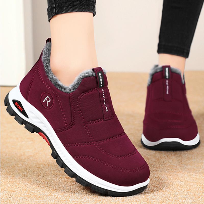 Waterproof Snow Boots for Women 2025 Slip-On Warm Thicken Plush Winter Boots Woman Outdoor Non-Slip Warm Cotton-Padded Shoes