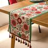 Jacquard Table Runner Vintage Table Table Cover Pastoral Style with Long Strip Fabric Tassel Tablecloth Home TV Cabinet Decor