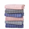 34x76cm Gauze Cotton Simple Plaid Soft Water Absorbent Double-Sided Terry Bathroom Family Hand Towel