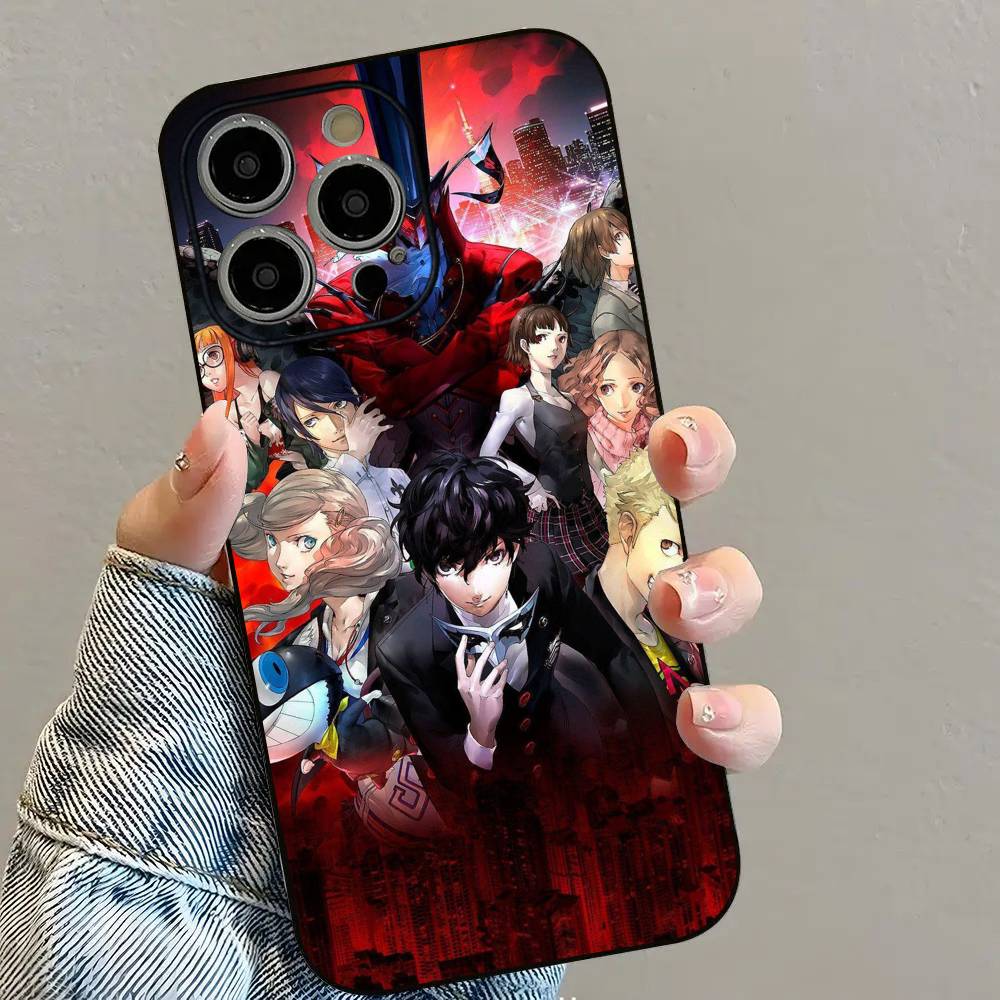 P-Persona 5 КРУТЫЙ Аниме Чехол для Телефона Для iPhone 16 15 14 13 12 11 PRO MAX PLUS Mini ТПУ Мягкий к Коже Чехол