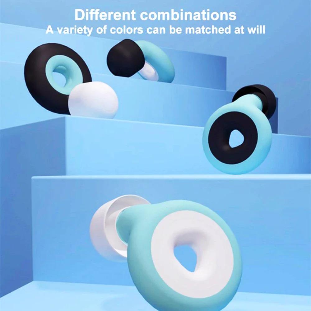 1 Pair Swimming Training Noise Reduction Earplug Soft Silicone Ear Muffs Noise Protection Travel Reusable Waterproof Ear Plugs