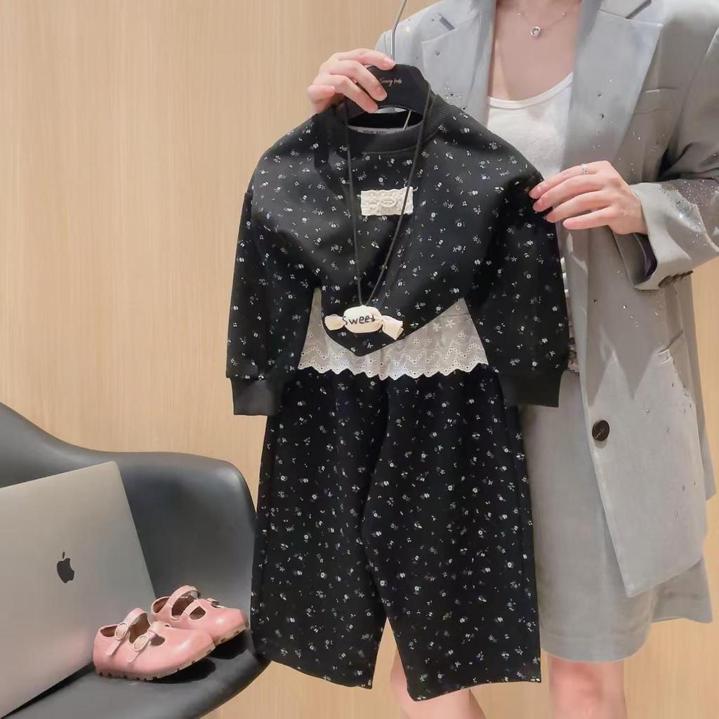 Комплект из двух предметов: осенняя толстовка и брюки для девочек в корейском стиле