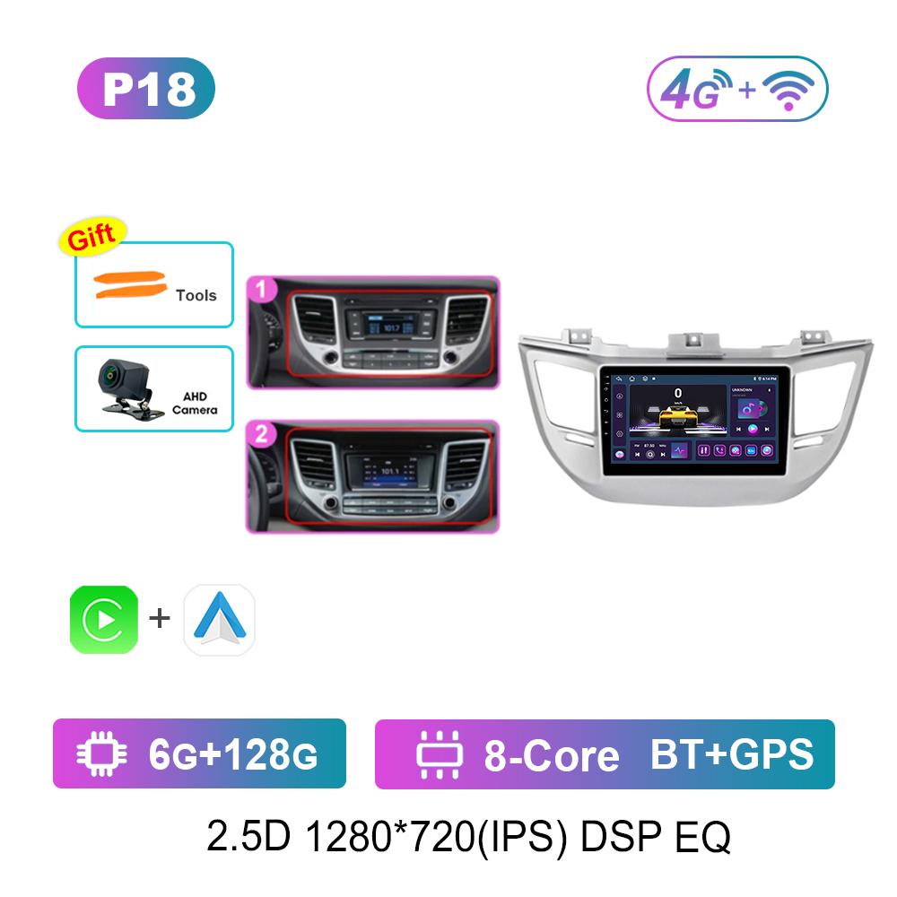 9 inch Android System 4G DSP Stereo WiFi for Hyundai IX35 Tucson 3 2015 - 2018 Navi GPS Car Video Multimedia Player Split Screen