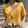 Summer Spring Women Solid Color Suit Blazer Tops