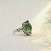 Retro Ethnic Style Thai Silver Hollow Withered Vine Green Zircon Adjustable Rings For Women Fashion New Jewelry Gift