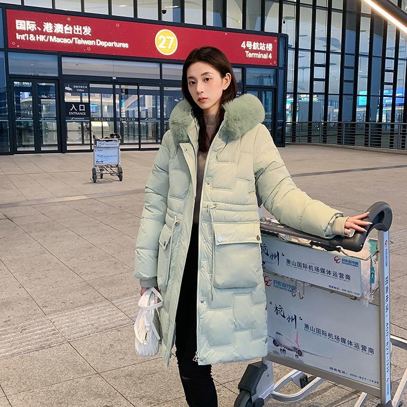 Пуховик Женский средней длины приталенный зимнее пальто Утолщенная куртка на хлопковой подкладке Новинка в тренде