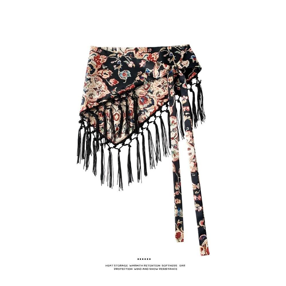 Triangular Waist Scarf Belt Boho Fringe Tassel Hem Skirt New Waistband Tassel Spring Summer