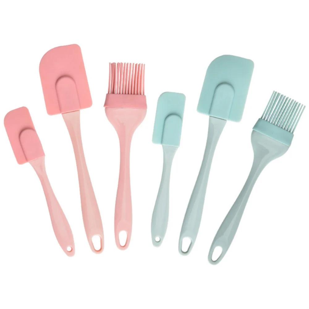 Split-type Silicone Cream Scraper, Bread Cake Butter Spatula Mixer Oil Brush with PP Handle, Cake Spatula Kitchen Baking Tool.