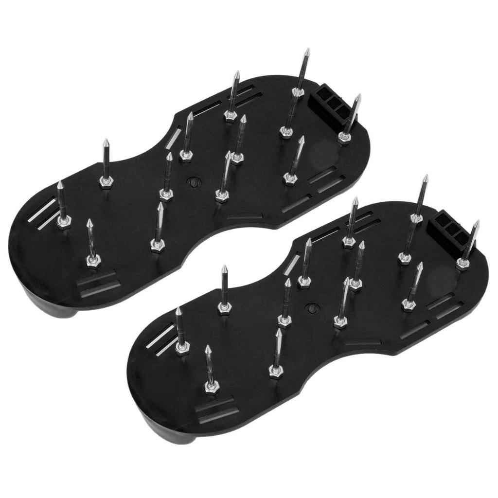 Шипованные ботинки для газона, треугольные ремешки с пряжками, аэратор для газона, шипованные ботинки, скарификаторы для сада, черные