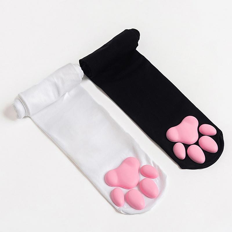 Cat Paw Socks Kawaii 3D Cat Claw Women Stocking Lolita Paw-Pad Thigh High Socks
