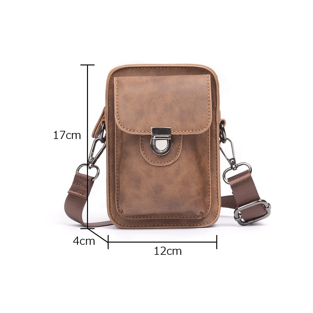 Whatna Кожаная Мини-сумка на плечо Crossbody с мини-карабином, петлей для ремня, мини-поясная сумка с карабином и ремнем через плечо. Идеально для школы или 6017 Мужская сумка, 4-в-1