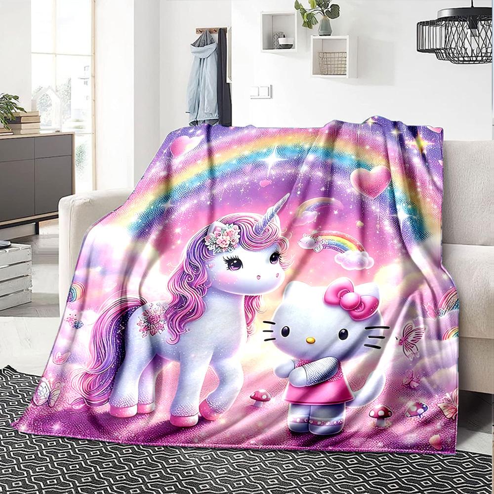 1 шт. одеяло Единорог Hello Kitty Легкий фланелевый плед для дивана кровати путешествий кемпинга гостиной офиса дивана кресла