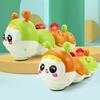 Electric Crawling Caterpillar Toy with Light Music Educational Baby Tummy Time Light-up Movable Eyes Cartoon Caterpillar Musical Toy Toddlers