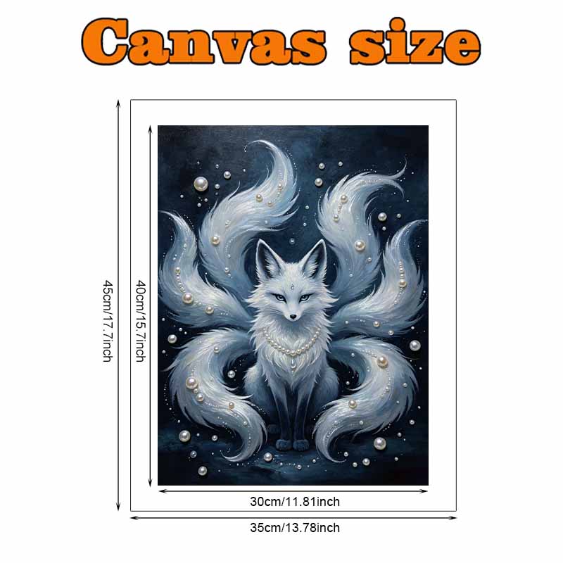 Pearl Art Painting Kit for Adults and Beginners, Mystic NineTailed Fox Sparkling Painting Craft Home Wall Decor Handmade Gift Art Supplies