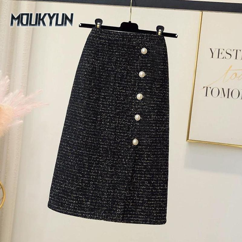 Women Sweet Silk Half-body Skirt Female High Waist Midi Skirts