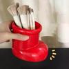 Boot Cute Vase Porcelain Figurine Crafts Collectible Makeup Brush Holder Pencil for Bathroom