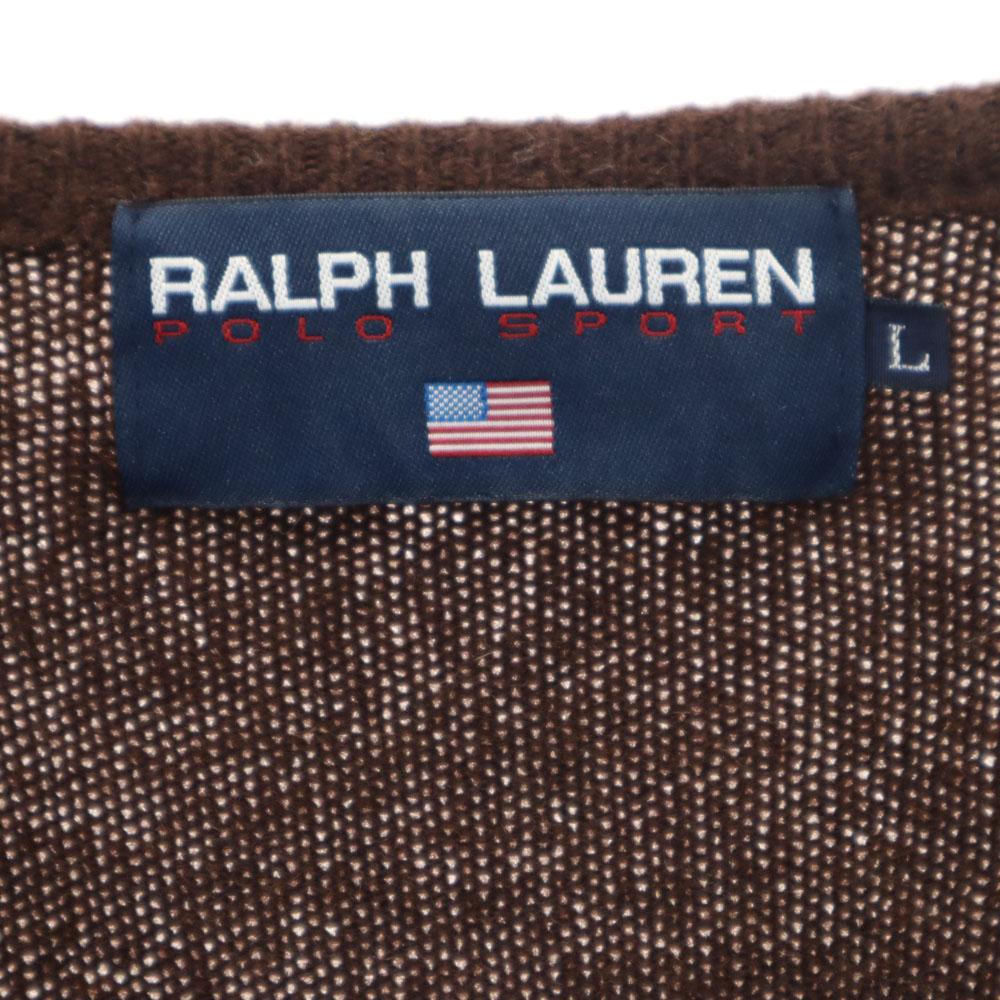 POLO SPORT RALPH LAUREN Сделано Impact 21 Шерстяной свитер с V-образным вырезом с длинным рукавом Женский Б/У
