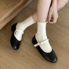 IPPEUM Retro Ballet Flats PU Leather Black Ballerinas Zapatos MujerVintage Mary Janes Shoes For Women