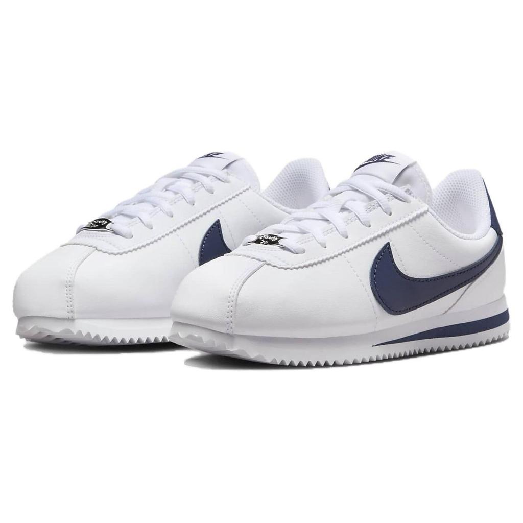 Nike Cortez Basic SL GS White Neutral Indigo Kids Sneakers Habanero-Red Metallic-Silver 904764-106