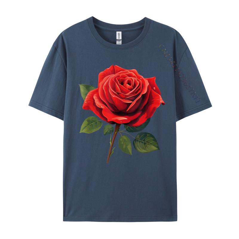 Unisex Clothing Red Rose Tees Birthday Camisa Unisex Retro Funny Camisa Unisexs TShirts Funny Tops Tees Top Quality