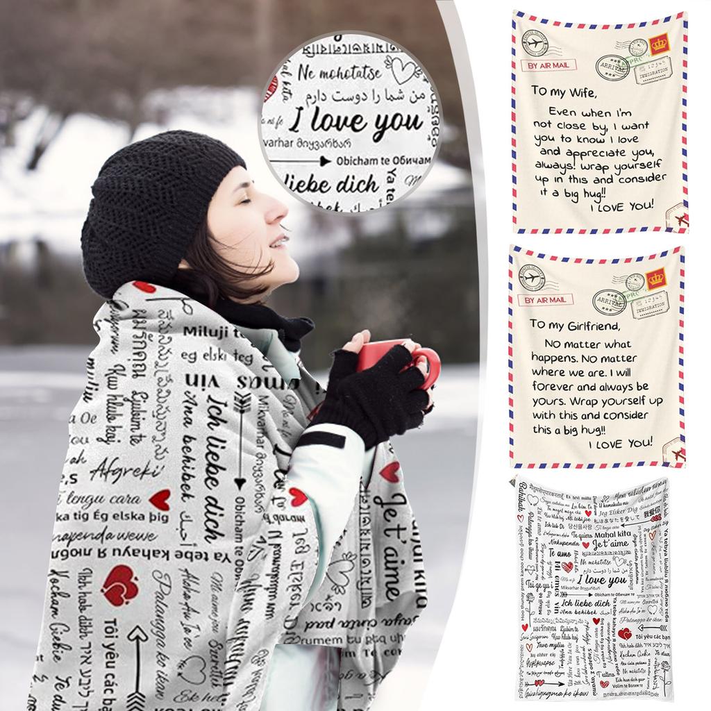 Flannel Digital Printed Blanket Bed Blanket Small Throw Blanket Four Seasons Envelope Themed Flannel Blanket Holiday Giveaway Gift