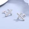 Серьги-гвоздики с бриллиантами в форме креста из стерлингового серебра 925 пробы в корейском стиле, персонализированные, подходящие друг другу, серьги в парном стиле, серебряные ювелирные изделия