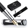 Перьевая ручка Wordsworth Black Extra Fine, 24 шт. в упаковке, подарочный стержень, хром, идеально подходит для мужчин и женщин, набор, перо, картриджи и чехол,