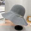 Летняя вязаная ажурная шапка для рыбалки женская сетчатая дышащая солнцезащитная шапка складная плетеная