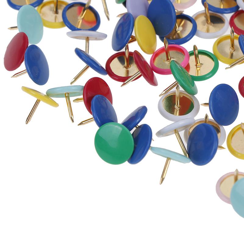100Pcs Round Push Pins Notice Board Map Thumb Tacks Point Bulletin Drawing
