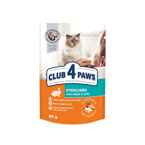 Club 4 Paws Premium Adult Cat Sterilized With Rabbit - 80g Sachet