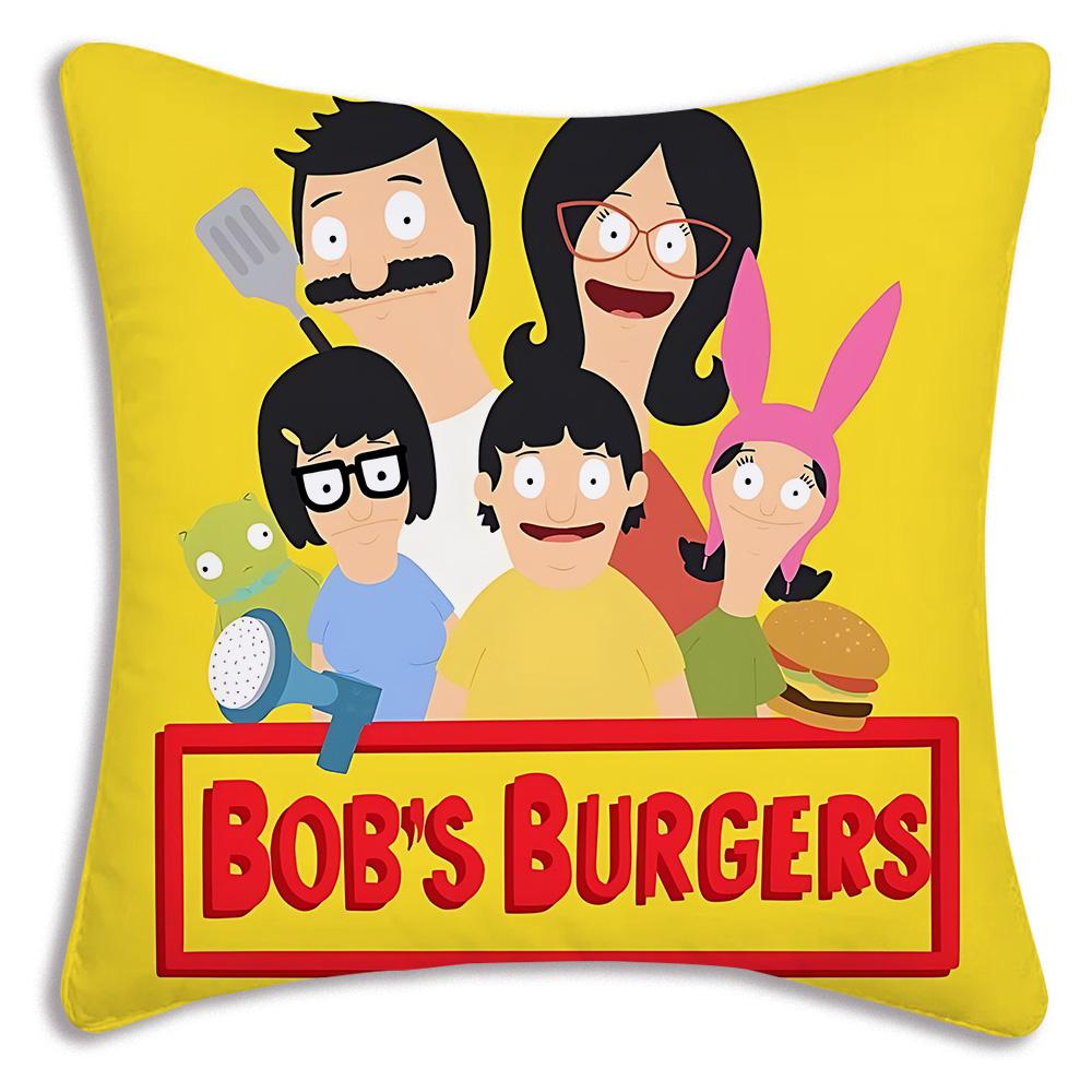 Мультяшные наволочки B-Bobs B-Burgers Мультяшные декоративные чехлы для дивана Домашние двухсторонние чехлы для подушек Короткий плюш Милые чехлы для подушек