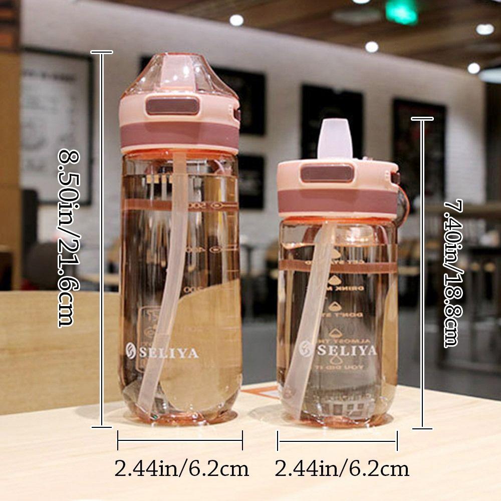 500/650ML Student School with Straw Sports Water Cup Water Bottle Multicolor Plastic Bottle
