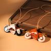 Faux Leather Motorcycle Hanging Decoration Handcrafted Retro Motorbike Keychain Handbag Backpack Christmas Tree Hanging Ornament