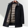 Chenille Woolen Men's Down Lining Thickened Removable Coat Middle-aged and Elderly Dad's Woolen Coat