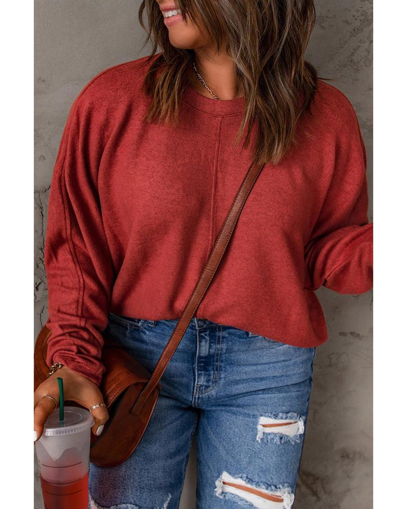 Azura Exchange Красный георгин с окантовкой большого размера с длинными рукавами