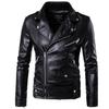 Men's Motorcycle Leather Jacket Lapel Lage Size Personality Oblique Zipper Jacket