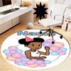 Custom Name Gracie's Corner Printed Round Rug Carpet Chair Rug Area Rug Entryway Doormats,for Office Chair Living Room Bedroom Kitchen Room.