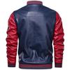 Men 's Jacket Pu Leather Jacket Men 'S Casual Hit Color Men 'S Leather Jacket