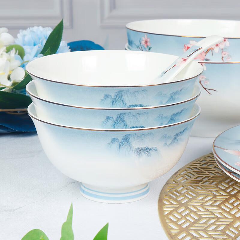 Zankang Landscape Magnolia 32-Piece Ceramic Dinnerware Set