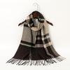 Warm Plaid Cashmere Shawl Poncho Winter Scarf Luxury Print Blanket Pashmina Wraps Bufanda With Tassel Casual Stoled Echarpe