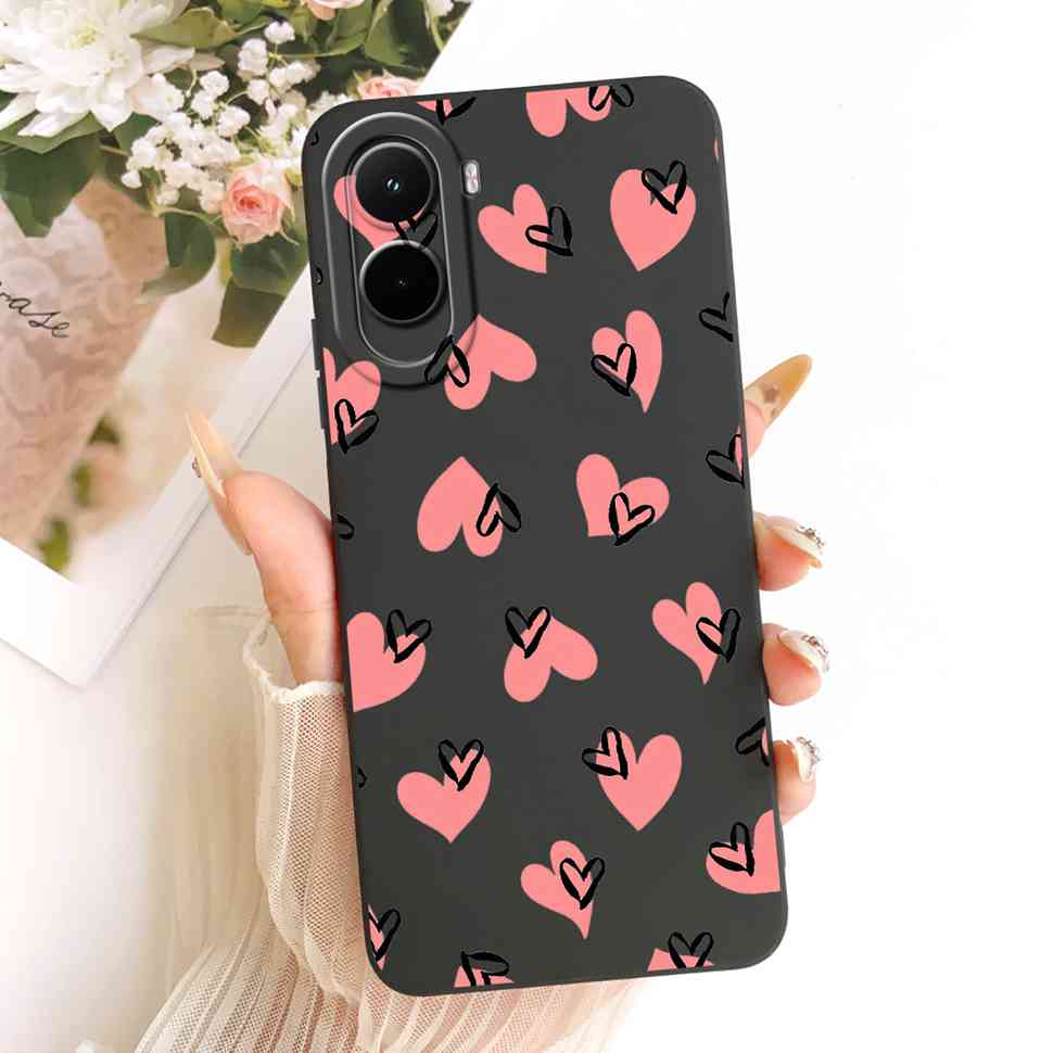 Silicone Case For Xiaomi Poco M7 4G Case Cute Cat Flowers Soft Slim Phone Cases For Xiaomi Poco M7 PocoM7 4G Cover Bumper