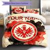 Custom Name,Eintracht Frankfurt Pattern Bedding Home Decoration Birthday Gift ( 1 duvet cover + 2 pillowcase, without core),fan merchandise.