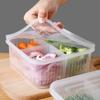 4 Grid Drain Fridge Food Storage Crisper Fooding Sorting Frozen Storage Box Durable Storage Box